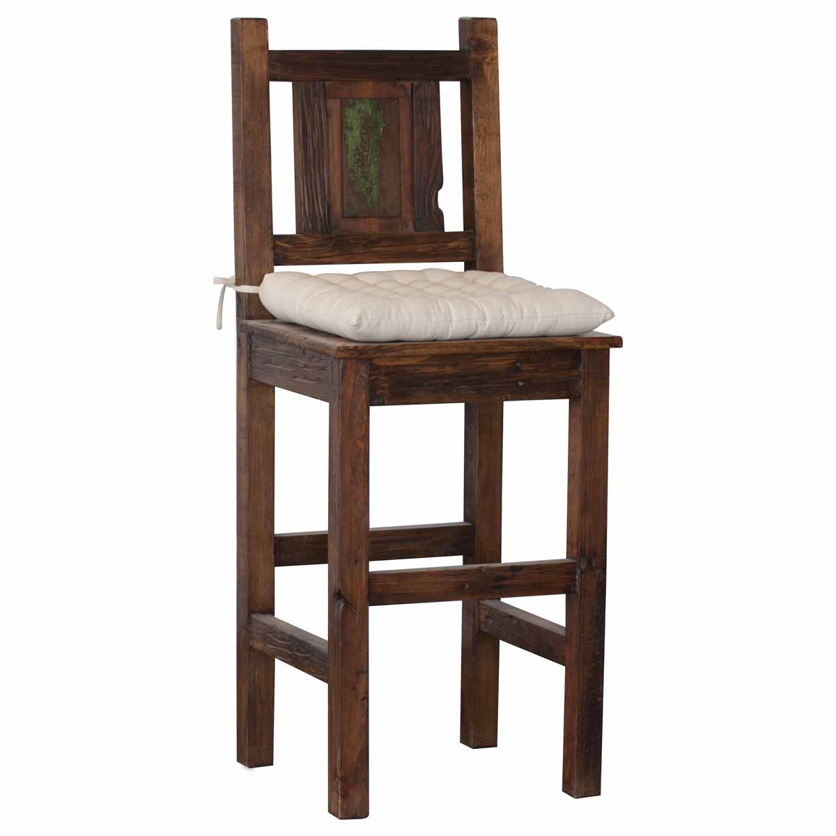 Handcrafted Rustic Sawyer Bar Stool, Western Bar Stools With Back