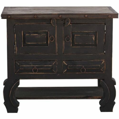 distressed black vanity