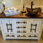 Luckenbach Double in Rustic White with sink on right