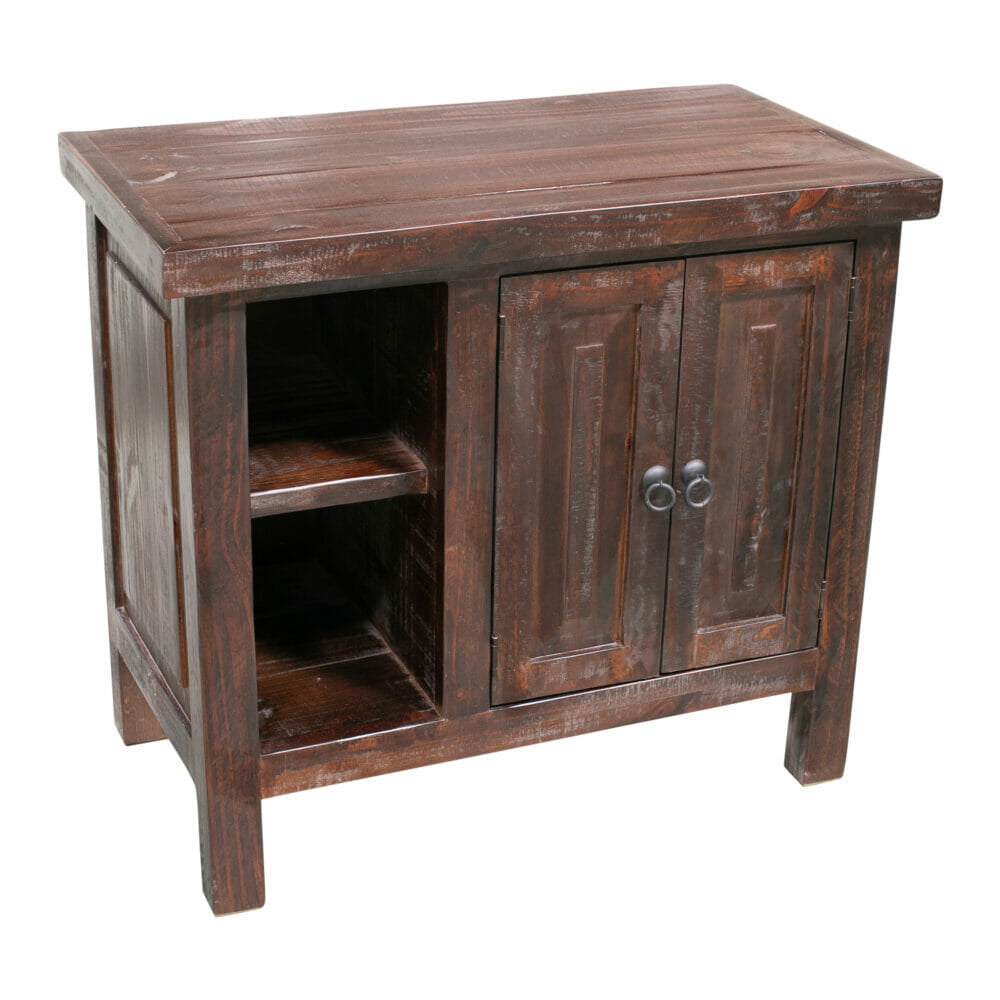 rustic small bath vanity side and top
