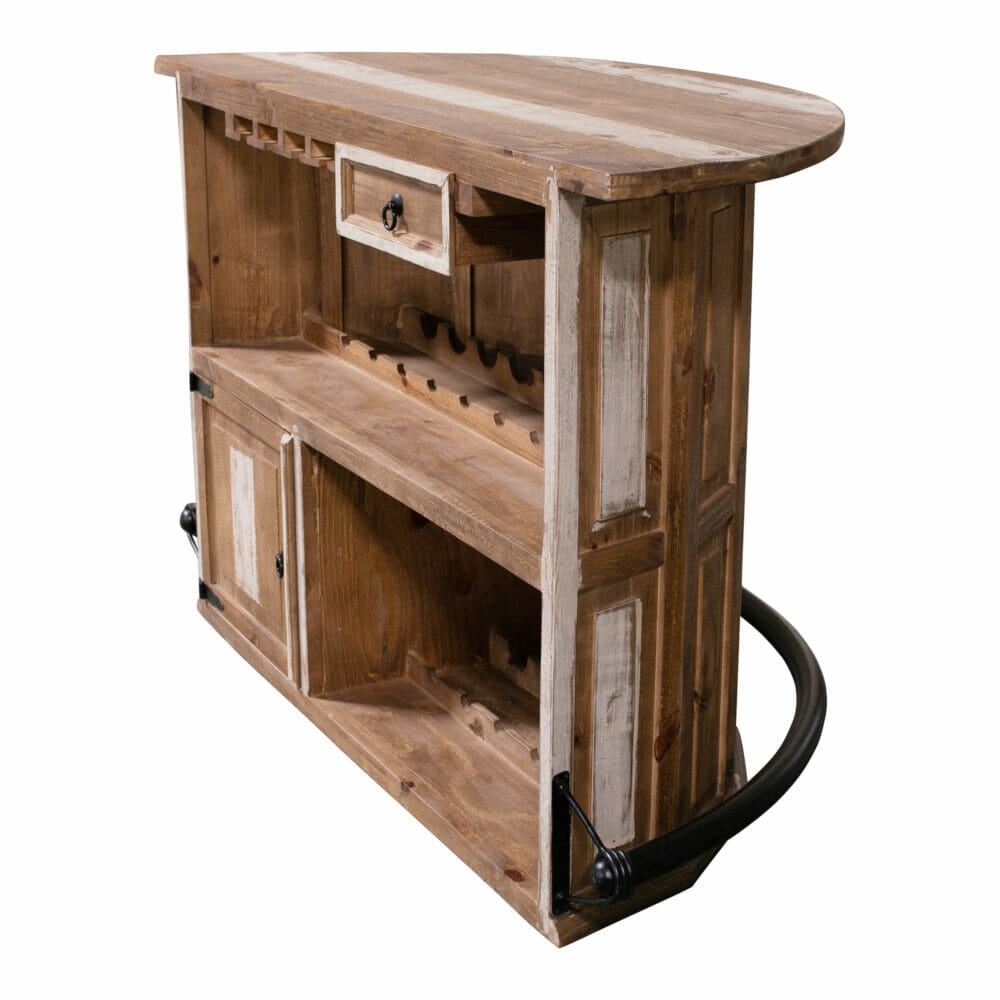 rustic curved bar side view