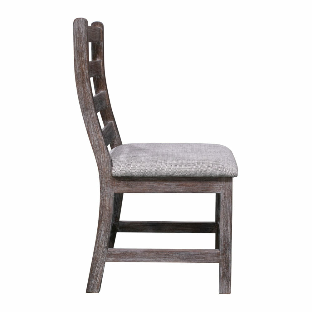 rustic gray dining chair side