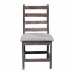 rustic gray dining chair front