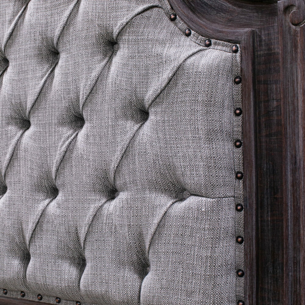 Sloane Rustic Gray Bed tufted