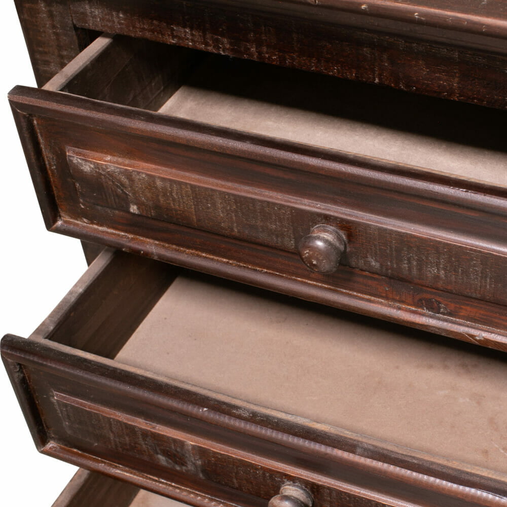 wood chest of drawers details