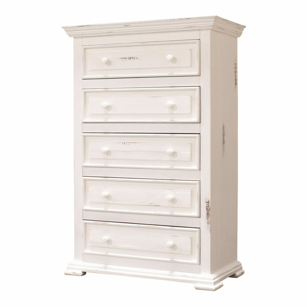 rustic white chest of drawers side