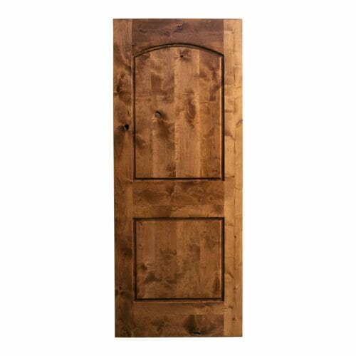 Asher Curved 2-Panel Alder Door in Early American Stain